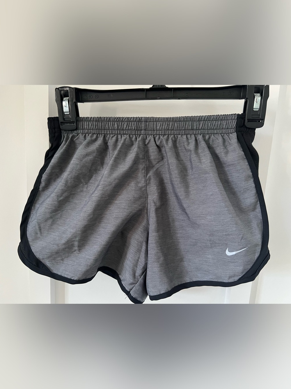 Nike Girl’s Grey Athletic Running Shorts with Black Trim